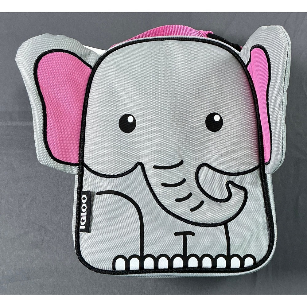 Igloo Elephant Lunch Animals Insulated Cooler Bag Gray Pink 4898732 NEW